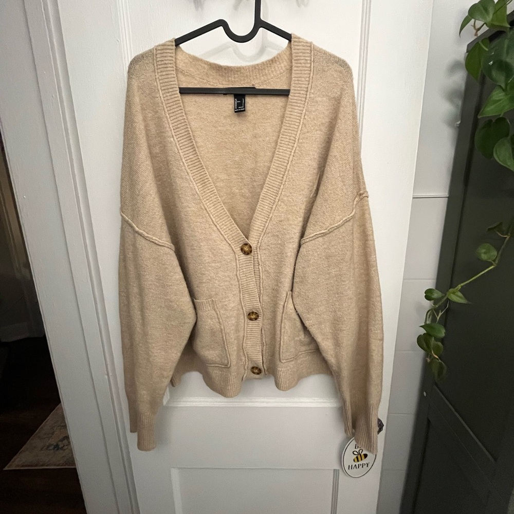 Forever 21 Tan Button-Up Cardigan